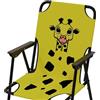 Mojawo Sedia pieghevole per bambini, da campeggio, per esterni, in acciaio verniciato a polvere, diversi motivi, colore: giraffa