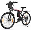 VARUN Bici Elettrica, 26 Bicicletta Elettrica Pieghevole con Cambio a 21 Velocità, 5 Modalità, 250W Motore Bici Elettrica Uomo, Mountain Bike Elettrica con Pedalata Assistita, 48V 374.4Wh Batteria
