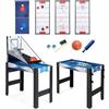 RELAX4LIFE Tavolo da Gioco 6 in 1, Set di Tavolo da Gioco Combo con Basket, Biliardo, Ping Pong, Hockey, Shuffleboard, Bowling per Casa, Stanza dei Giochi, Feste, Serate in Famiglia