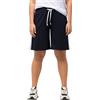 Ulla Popken Pantaloncini in Jersey, Gamba Larga, Strisce a Contrasto 832199 Pantaloni, Nero, 50W x 32L Donna