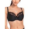 Teyli Reggiseno Donna - Reggiseni Donna in Poliammide con Ferretto, Spalline Regolabili e Finiture in Pizzo - Reggiseno per Seno Grande a Sostegno Forte Nero 5E