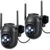 TOAIOHO 2Pack Telecamera Wi-Fi Esterno: 5MP Telecamera Esterno Videocamera Sorveglianza Esterno 2,4G/5G WiFi Telecamere Videosorveglianza Esterna 360° Autotracciamento Continua 24/7 Visione Notturna Colori