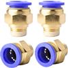 ANGEEK 4 pezzi 16 mm 3/8" PT filetto maschio diritto Raccordi push to connect Tubo flessibile push-in Connettore rapido pneumatico