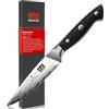 SHAN ZU Coltello da Frutta Damasco 9,5 cm, Coltello Piccolo da Frutta e Verdura, Coltello da Cucina per Sbucciare in Acciaio Damasco (AUS-10), Manico Ergonomico G10 - SUN Series