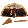 DRW Ventaglio in legno decorato con quadro la bella fioriera di Raffaello, 42 cm