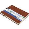 Kangaro A5 Landscape Cognac PU copertina rigida 80 fogli 140 grammi di carta color crema con elastico e nastro