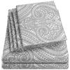 Sweet Home Collection Set di lenzuola per letto a due piazze, collezione Supreme 1500, 4 pezzi, in microfibra spazzolata fine, con tasca profonda, 1 federa extra, ottimo valore, per letto matrimoniale, colore: grigio