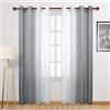 DWCN Ombre tende velate con occhielli nella parte superiore semi-voile per soggiorno 52W x 84L Evelina