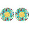 THUN, Set di 2 Piatti da Frutta in Melammina Decorati, Linea Estate Fantastica, Ø 21 cm
