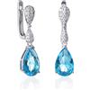 namana Orecchini Donna in Argento Sterling 925, Orecchini a Goccia con Pietre Blu, Verdi, Azzurre o Rossi, Orecchini Colorati da Donna con Confezione Regalo