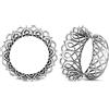 KOOBODY 2PCS Paraorecchie Plug Hollow per orecchio floreale singolo tunnel svasato Moda Expander Dehner Piercings Orecchini in ottone Gauge 2g-1