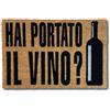 KOKO DOORMATS Zerbino ingresso casa in Fibra di Cocco "Hai Portato El Vino?" | Tappeto Ingresso Esterno con Base Antiscivolo in PVC | Design Simpatico e Resistente da 40x60 cm per Porta d'Ingresso