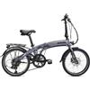 BRERA CICLI bici elettrica pieghevole Boston 20. 6 velocità bicicletta elettrica da 36V 9.6Ah. Batteria integrata, ricarica in 5h. E-bike per uso cittadino. Autonomia 50-60km. Motore Befang. Titanio