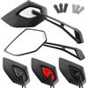 Area1 Coppia Specchietti Retrovisori Universali per Moto - Omologati E, Filettatura 2x M10 Destra con Adattatore Sinistro, Compatibili con Duke/Super Duke 390-790, SMC-R, Z900, Z750, Z650, Z500