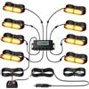 EYPINS 8 x 12 LED Luce LED Stroboscopica Lampeggiante di Emergenza,30 Modalità di Lampeggio,48W,Impermeabile IP65,per 12/24 V Trattore,Camion