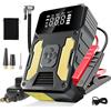 Piwaal Auto Jump Starter Power Pack con compressore d'aria 6000A portatile batteria caricabatterie Booster Jump Box Jumper Power Pack Emergency Start Power Bank con torcia LED e display a LED (giallo)
