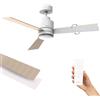 Mellerware - Ventilatore da soffitto con luce Brizy Bright Core 45 W | Ultra silenzioso | 6 velocità | 3 pale reversibili 132 cm diametro | funzione estate-inverno | timer | LED
