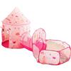Benebomo Tenda da gioco pop-up per bambini 3-in-1 Tenda e tunnel per palline, Tenda per bambini, Tenda per casette da giardino per bambini e bambine da interno ed esterno (Principessa)