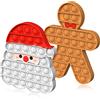 YOGINGO Set di 2 giocattoli natalizi Pop Poppet It Fidget Toys, Babbo Natale e omino di pan di zenzero, scatola per la vigilia di Natale, per riempire la calza della Befana, regali per bambini, ragazzi e