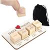 HarttiHome Set di dadi di notte in legno per coppie, set di dadi riutilizzabili con borsa, novità data notte idee azione decisione dadi gioco per San Valentino, anniversario, compleanno