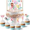 Papierdrachen Cake Topper Mermaid - Decorazione per Torta 18 Pezzi - Set per Compleanno Bambini