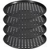 ZEONHEI Confezione da 4 Vassoi Antiaderenti per Pizza da 25,4 cm, Teglia Rotonda con Fori per Forno, 26 cm x 1,5 cm, Nero