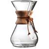 Chemex Caffettiera in vetro, 10 tazze, manico in legno, 1,25 L