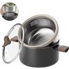 RIOVARM Induzione 24 cm Pentola con coperchio Antiaderente Pentola per brodo con rivestimento in ceramica Pentola per pasta con cestello Pentole versatili per zuppe con inserto scolapasta Casserole