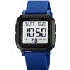 Gosasa Orologio digitale a LED con quadrante grande, data, ora, 3 bar, impermeabile, orologio sportivo da uomo e donna, H Blu., Sportivo