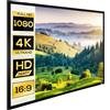 HOMCOM Telo Proiettore da 100 Pollici 16:9/4:3, Schermo Proiezione a Muro Compatibile con Proiettori LED e LCD per Casa o Ufficio