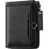 VULKIT Portafoglio da Uomo con Blocco RFID Porta Carte di Credito in Pelle con Cerniera Porta Carte con Tasca Porta Monete