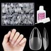Venares Almond Medium Soft Gel Tips, Venares 500 Pezzi Unghie Artificiali Corte 12 Misure Tips per Unghie in Acrilico a Mandorla, Full Cover Nail Tips per Unghie in Gel di Media Lunghezza Mandorla M
