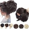 SEGO Ciambella Elastica per Chignon con Capelli Ricci Finti Extension XXL 80g Hair Bun Updo Spettinato Coda di Cavallo Treccia # Castano Scuro
