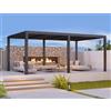 PURPLE LEAF Pergola Bioclimatica 6 x 3,68 m Pergolato da Giardino Lame Orientabili Area 22,08 m² Gazebo Pergola Alluminio per Patio Terrazza Esterno, Grigio