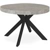 Menzzo Myriade - Tavolo estensibile, in legno, metallo, cemento, grigio, diametro 110 x altezza 75 cm, lunghezza 110 x profondità 160-210-260 x altezza 75 cm