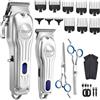 DSP Tagliacapelli professionale da uomo, kit clipper e tosaerba elettrico senza fili (argento)