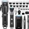 KEMEI Tagliacapelli professionale da uomo, senza fili, rasoio da barbiere, rasoio in lamina per naso, sopracciglia, orecchie, set completo di ricarica USB, kit elettrico completo per la cura dei