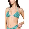 Goldenpoint Donna Costume da Bagno Crinkle Ipanema - Parte Alta del Bikini - Triangolo Scorrevole Doppiato con Lavorazione Arricciata Fantasia Esotica Taglia M Colore Marrone