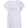 Pepe Jeans Hana Glitter N T-Shirt, Bianco (Bianco), 12 Anni Bambine e Ragazze