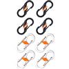 OUDQFCJ 8 Pezzi Moschettoni S-Forma in Acciaio Inox Set Portachiavi, Mini Clip Doppia Molla in Metallo per Attività Outdoor