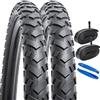 YUNSCM 2-PCS 26 pollici Montagna bicicletta pneumatici 26x2.0/50-559 and 26 pollici bicicletta camera d'aria Schrader Valve Compatible with 26x1.95 26x2.0 26x2.10 (P-1062)
