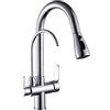 Gx 3 Vie Rubinetto Cucina Per Sistemi Osmosi, Ottone Girevole a 360°Miscelatore Cucina E Fredda E Calda Regolabile Rubinetto, Con Doccetta Estrabile & Spruzzo a 2 Modalità - Per Depuratore, Nero, Moderno