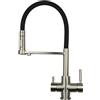 Shurity 460 Rubinetto da cucina con Doccetta 4 vie 3/8" (Nickel Spazzolato/Nero)