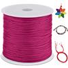 LEREATI 0.8mm Filo Nylon per Braccialetti, 100m Cordoncino per Braccialetti Coda di Topo Cordoncino Natalizio, Macrame Corda per Collane Perline Gioielli Fai da Te (Rosso Rosa)