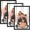 Hoikwo Cornice 20x30, Portafoto Nero in PVC,Cornice Foto da Tavolo o Parete, Set da 3 Pezzi