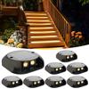 Quntis 8 Pezzi Segnapasso LED Esterno Solare Luce Calda Bianca 3000K, Luci Solari da Scale Impermeabilità IP65, Lampada Solare per Terra Sentieri Marciapiede Giardino Faretti Segna Passi Solari