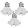 DOITOOL Portalampada A 2 Vie 3 Pezzi 2 Adattatore Portalampada Presa a Forma Di y Splitter Convertitore Base Lampada Resistente Alle Alte Temperature E27 Bianca Divisore