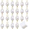 SUNNYCLUE 1 scatola 30 ciondoli perle d'acqua dolce sfuse bianco naturale passanti in acciaio inox ciondoli irregolari per gioielli collane