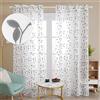 Deconovo Tende Camera da Letto Ragazze Moderne 2 Pezzi Salotto Elegante Trasparenti in Voile Ricamate con Occhielli per Finestre Interni 140x290 CM Grigio
