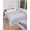 nottoc Copriletto doppio grigio argento, 220 x 240 cm, 100% cotone, leggero effetto waffle, coperta estiva in cotone come copriletto, grigio, copridivano
